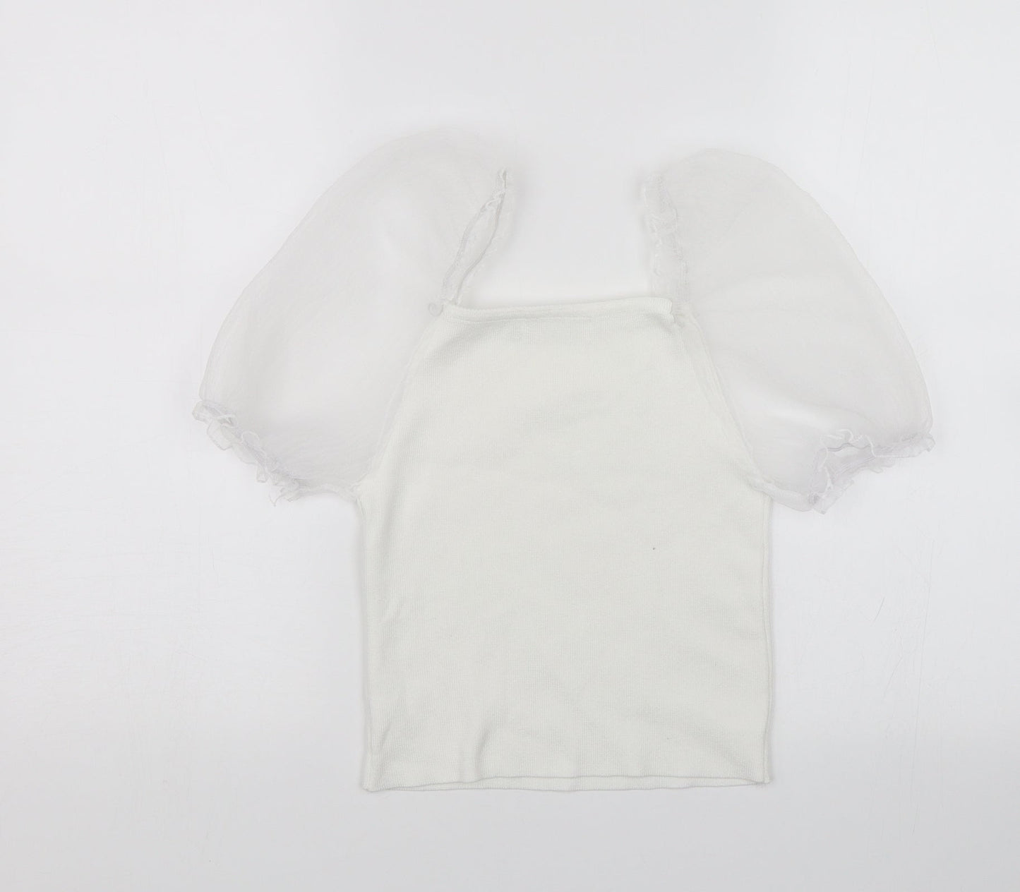 Womens UK Size S Flamant Rose White Basic Blouse