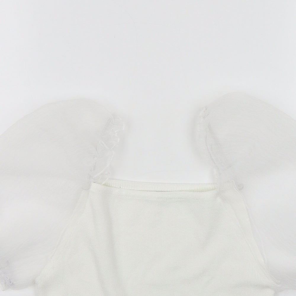Womens UK Size S Flamant Rose White Basic Blouse