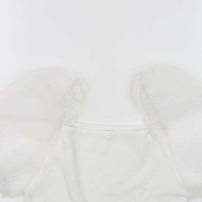 Womens UK Size S Flamant Rose White Basic Blouse