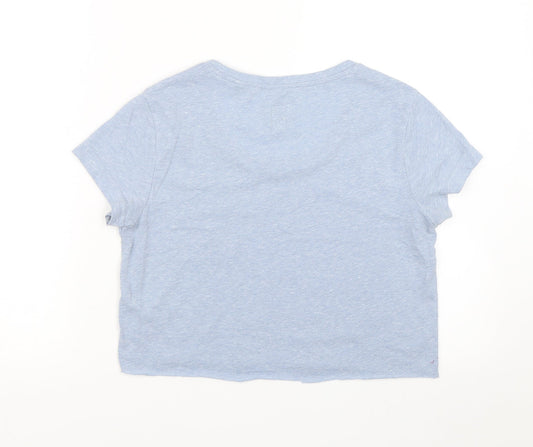 Womens UK Size 8 Jack Wills Blue Cropped T-Shirt