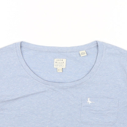 Womens UK Size 8 Jack Wills Blue Cropped T-Shirt