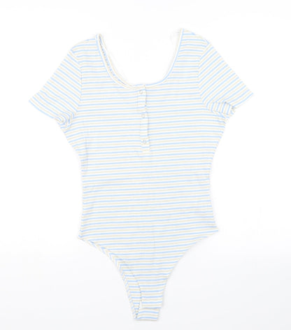 Primark Womens Blue Striped  Bodysuit One-Piece Size XS