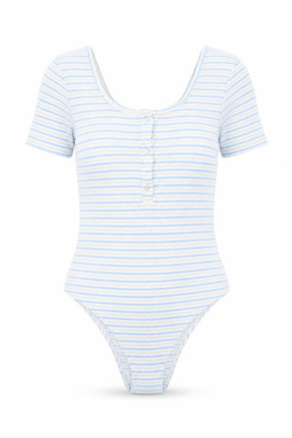 Womens UK Size XS Primark One-Piece Blue Bodysuit