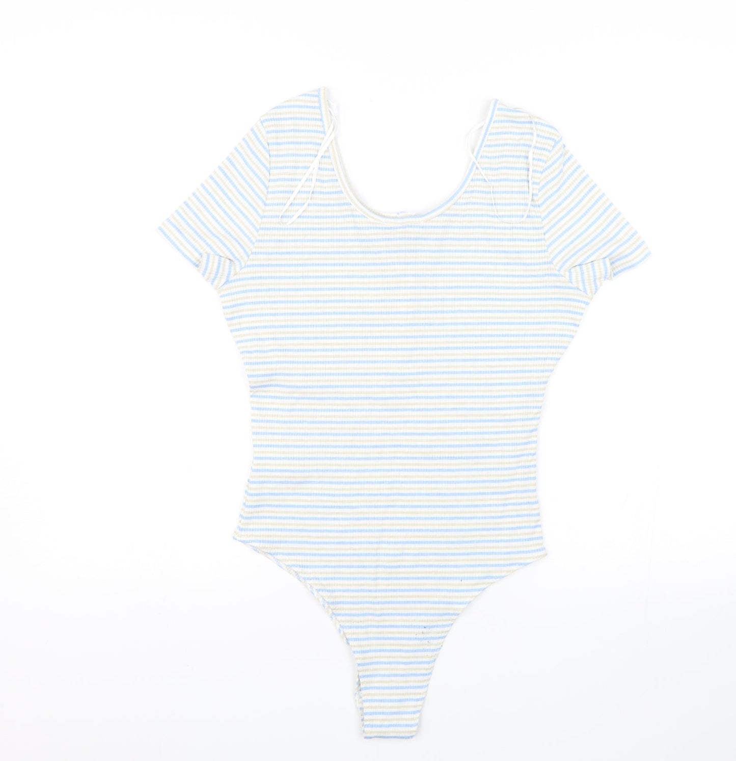 Primark Womens Blue Striped  Bodysuit One-Piece Size XS