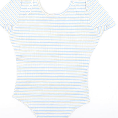 Primark Womens Blue Striped  Bodysuit One-Piece Size XS