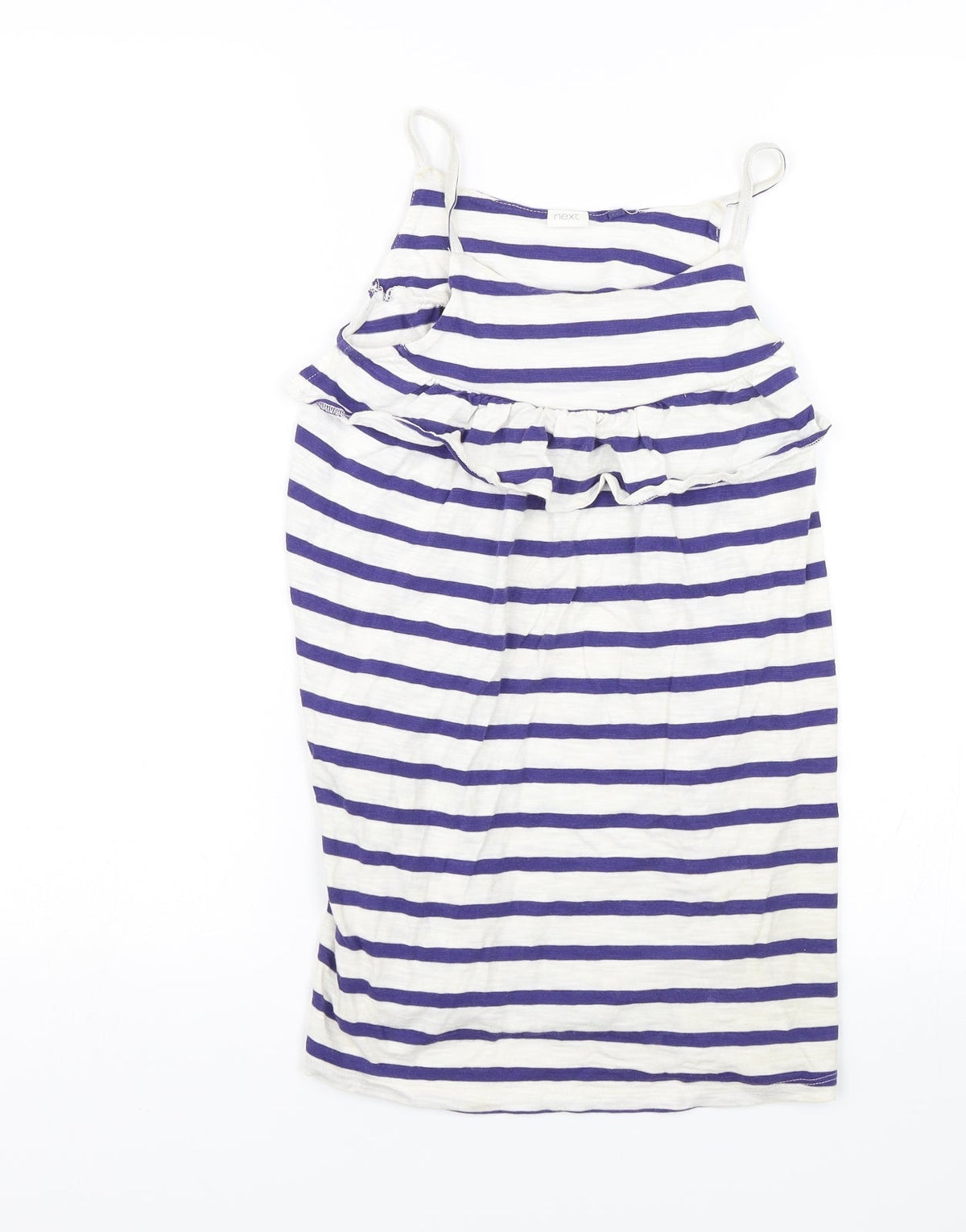 Next Girls Blue Striped  Shift  Size 7 Years