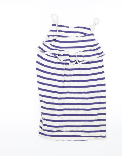 Next Girls Blue Striped  Shift  Size 7 Years