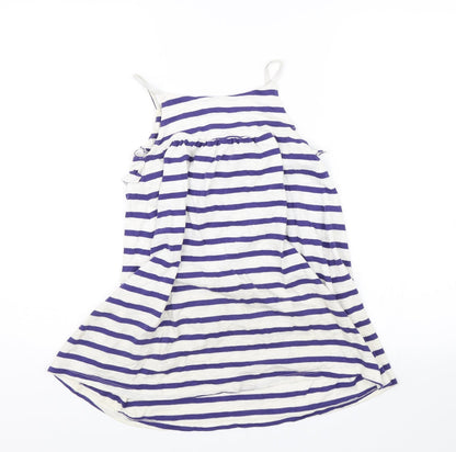 Next Girls Blue Striped  Shift  Size 7 Years