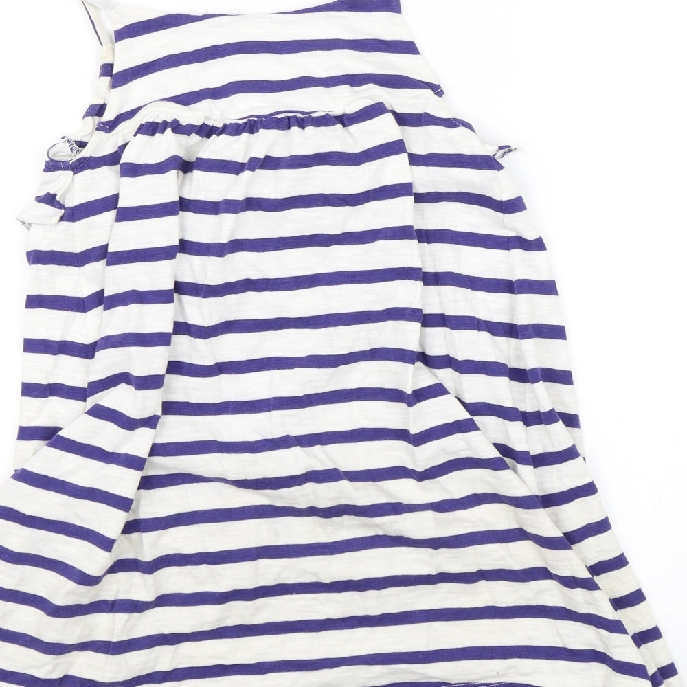 Next Girls Blue Striped  Shift  Size 7 Years