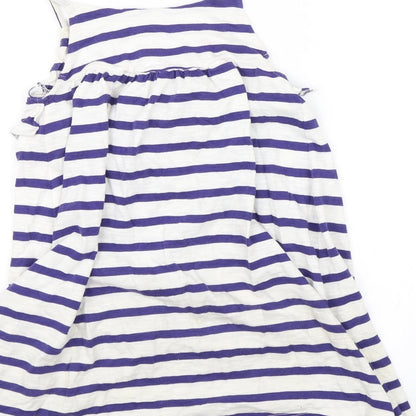 Next Girls Blue Striped  Shift  Size 7 Years