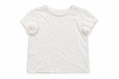 Front view of Next girls’ white basic t-shirt, size 5-6, years - hearts