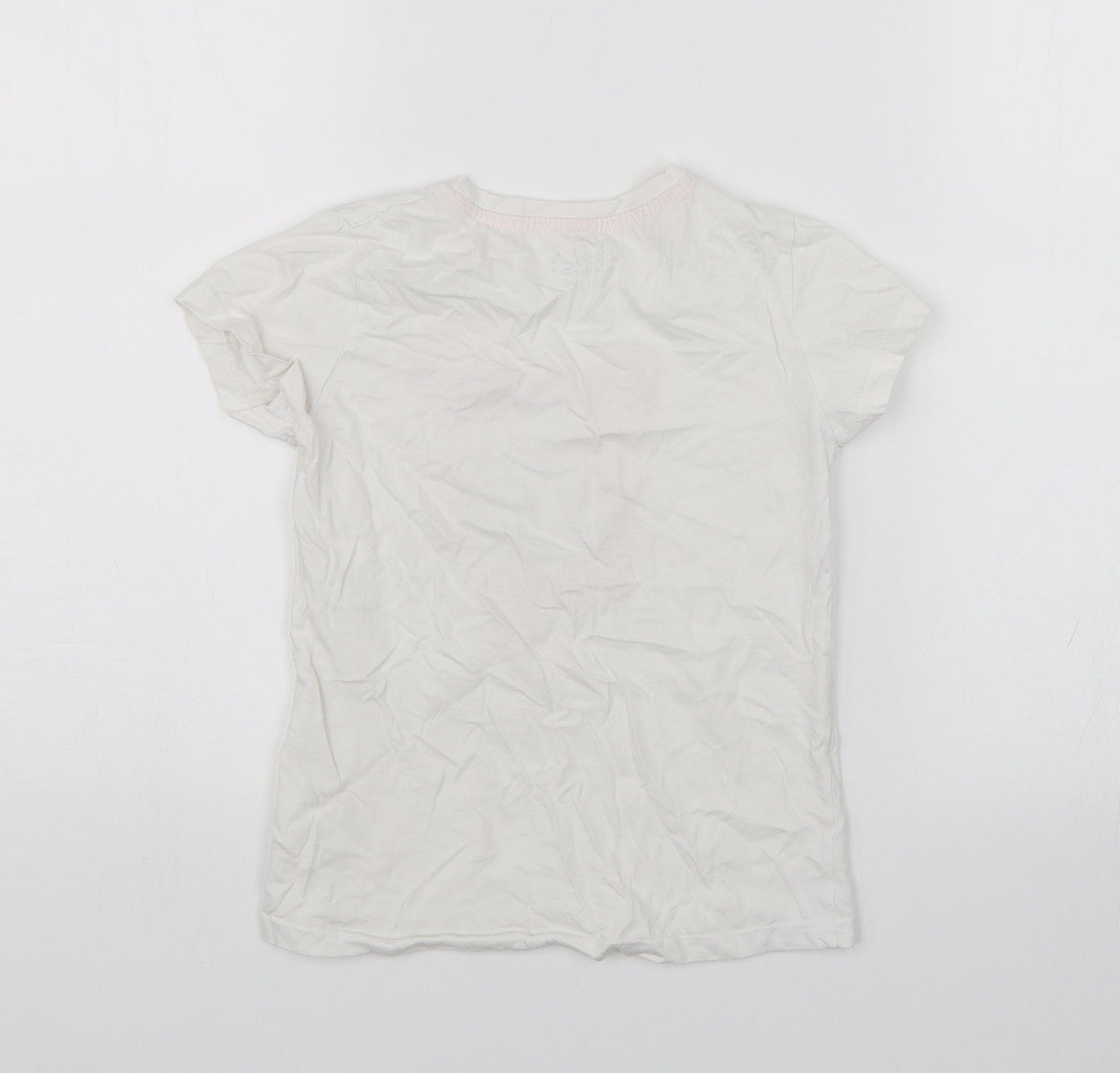 Pep&Co Girls White   Basic T-Shirt Size 7-8 Years  - Its a girl thing