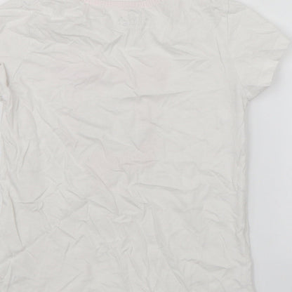 Pep&Co Girls White   Basic T-Shirt Size 7-8 Years  - Its a girl thing