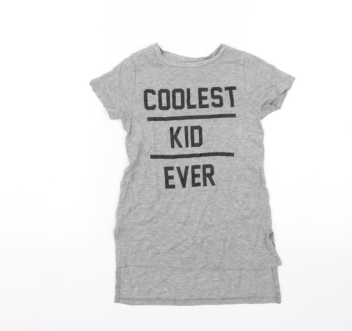Additional front view of Next girls’ grey basic t-shirt, size 3, years - coolest kid ever
