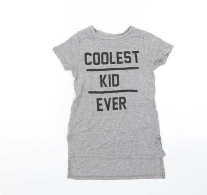 Additional front view of Next girls’ grey basic t-shirt, size 3, years - coolest kid ever