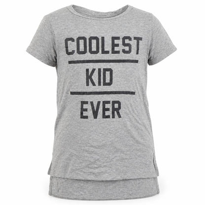Front view of Next girls’ grey basic t-shirt, size 3, years - coolest kid ever