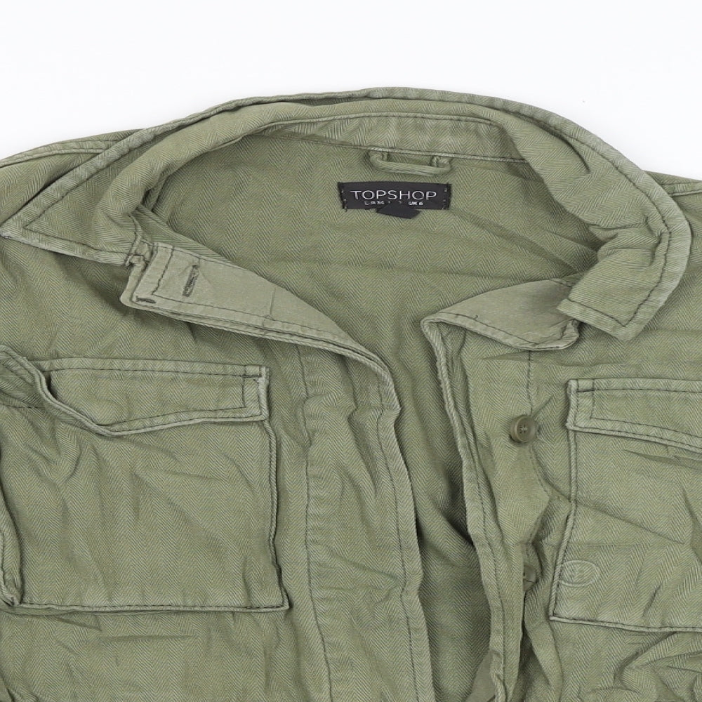 Womens UK Size 6 Topshop Green Cardigan Jumper