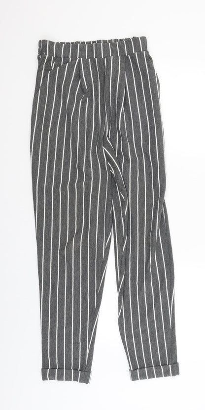 Miss Selfridge Womens Grey Striped  Jogger Trousers Size 6 L25 in