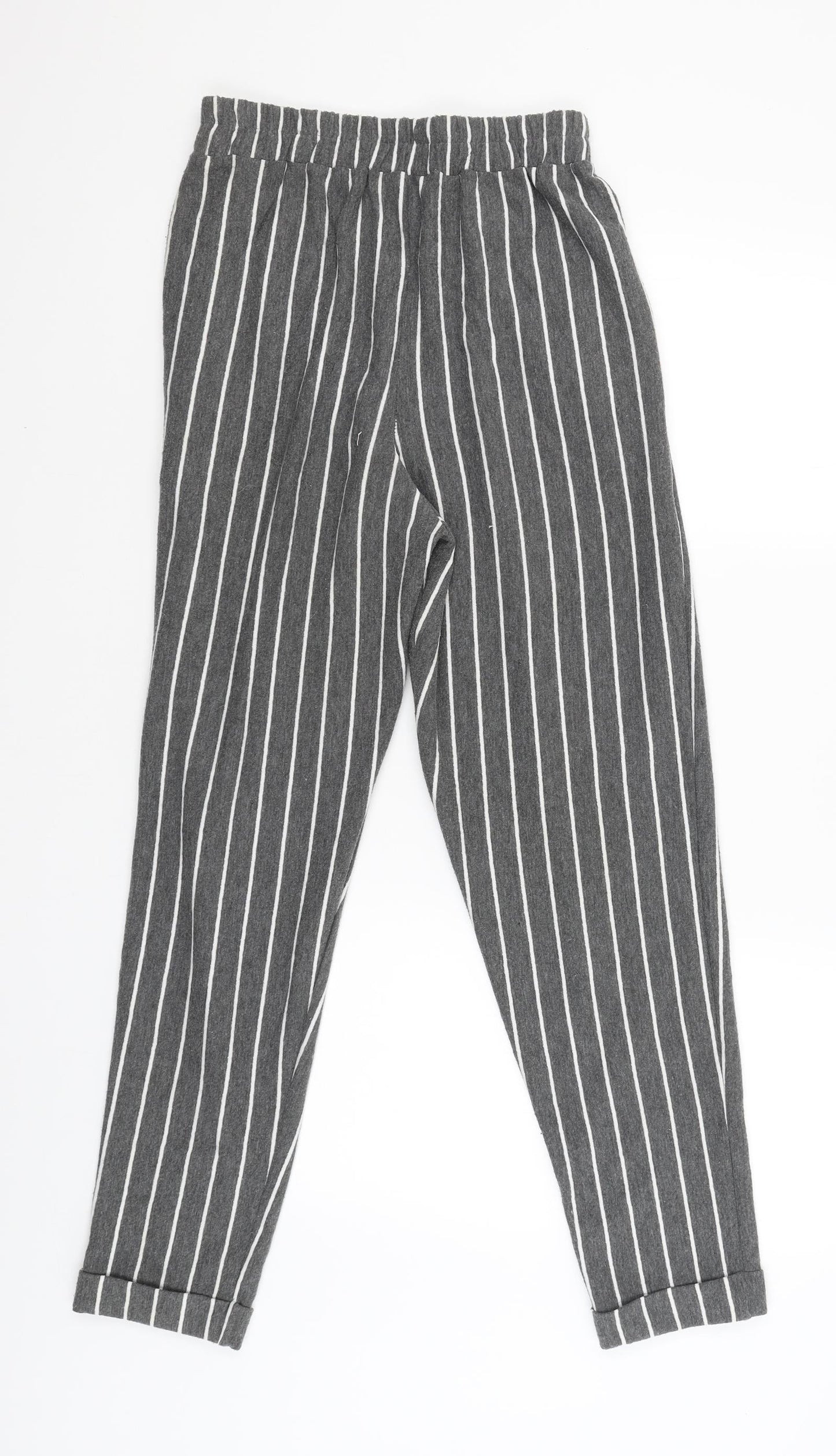Miss Selfridge Womens Grey Striped  Jogger Trousers Size 6 L25 in