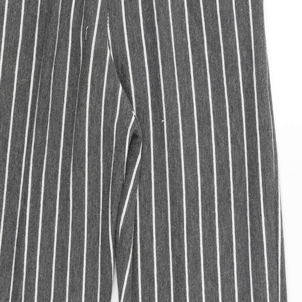 Miss Selfridge Womens Grey Striped  Jogger Trousers Size 6 L25 in