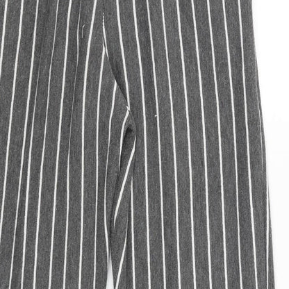 Miss Selfridge Womens Grey Striped  Jogger Trousers Size 6 L25 in