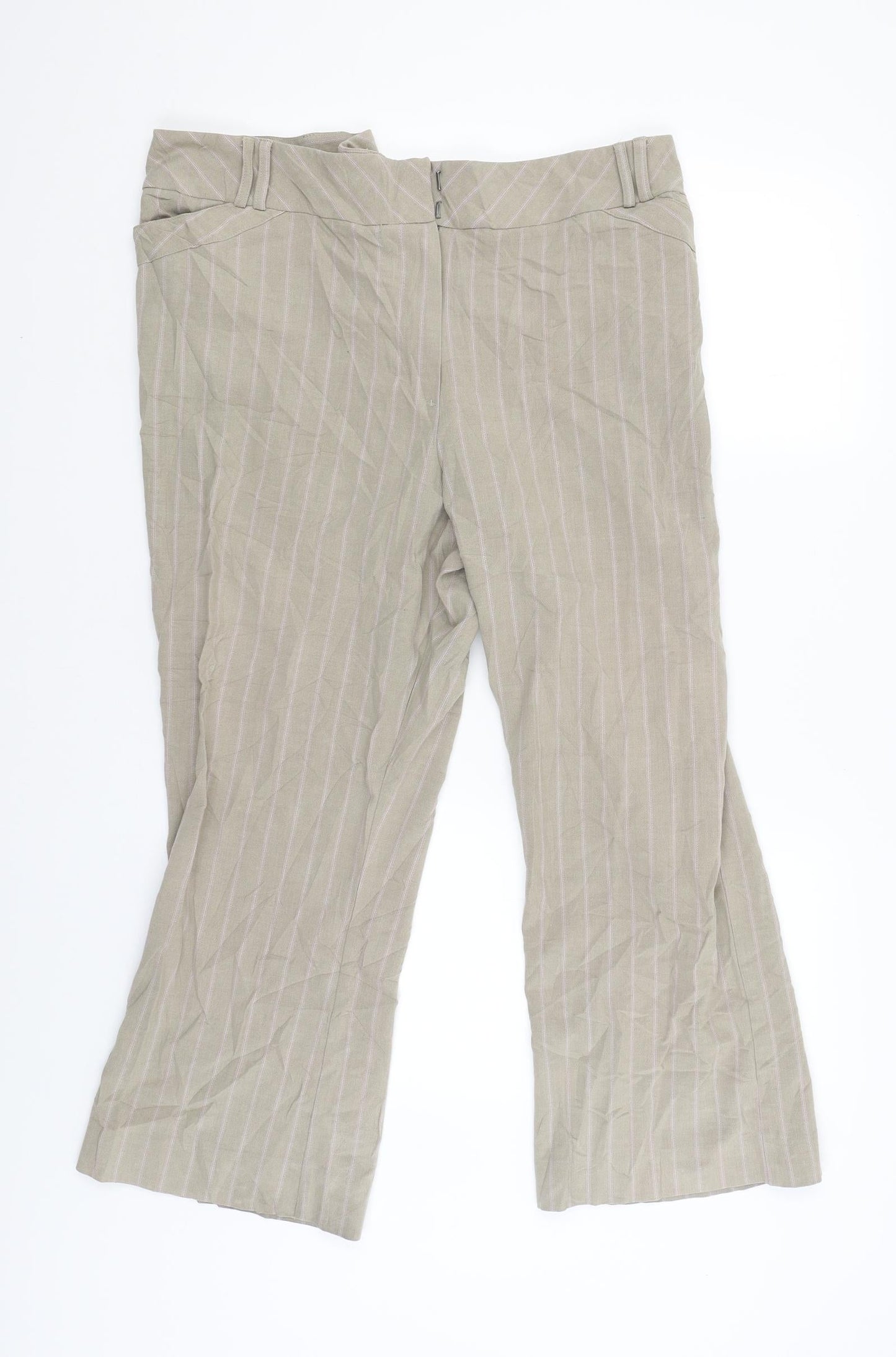 Womens UK Size 22 Preworn Regular Fit  Beige Trousers