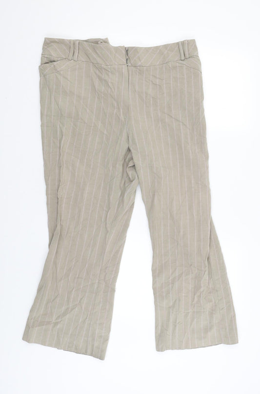 Womens UK Size 22 Preworn Regular Fit  Beige Trousers