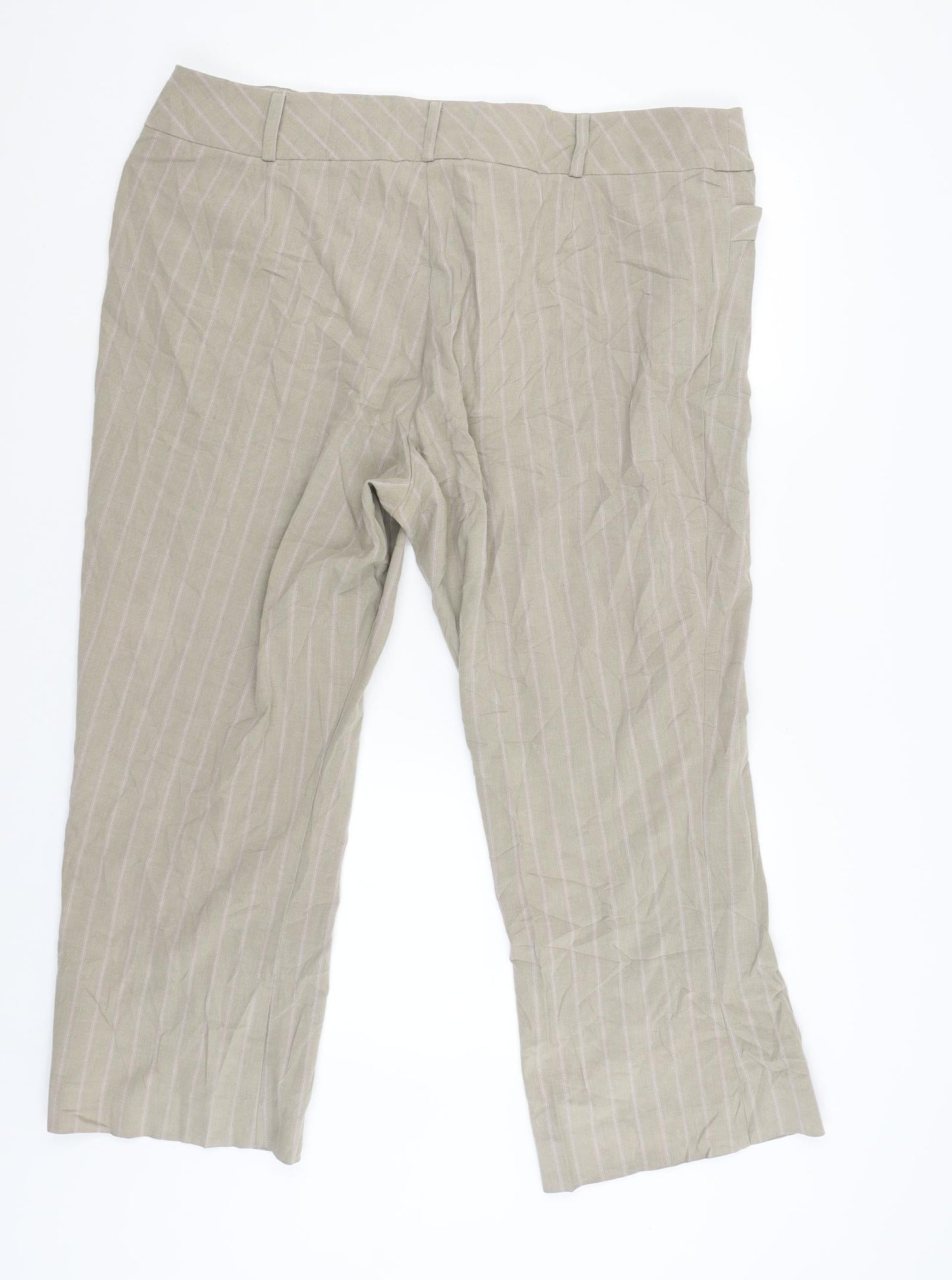 Womens UK Size 22 Preworn Regular Fit  Beige Trousers