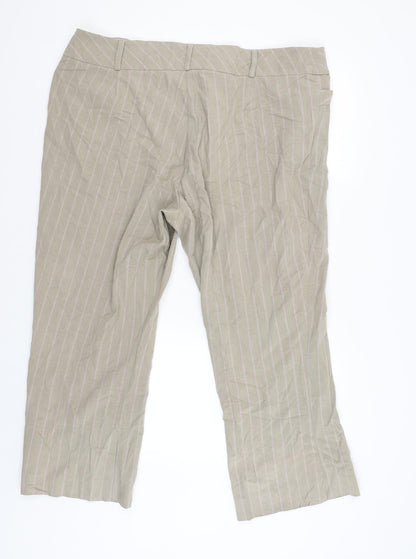 Womens UK Size 22 Preworn Regular Fit  Beige Trousers