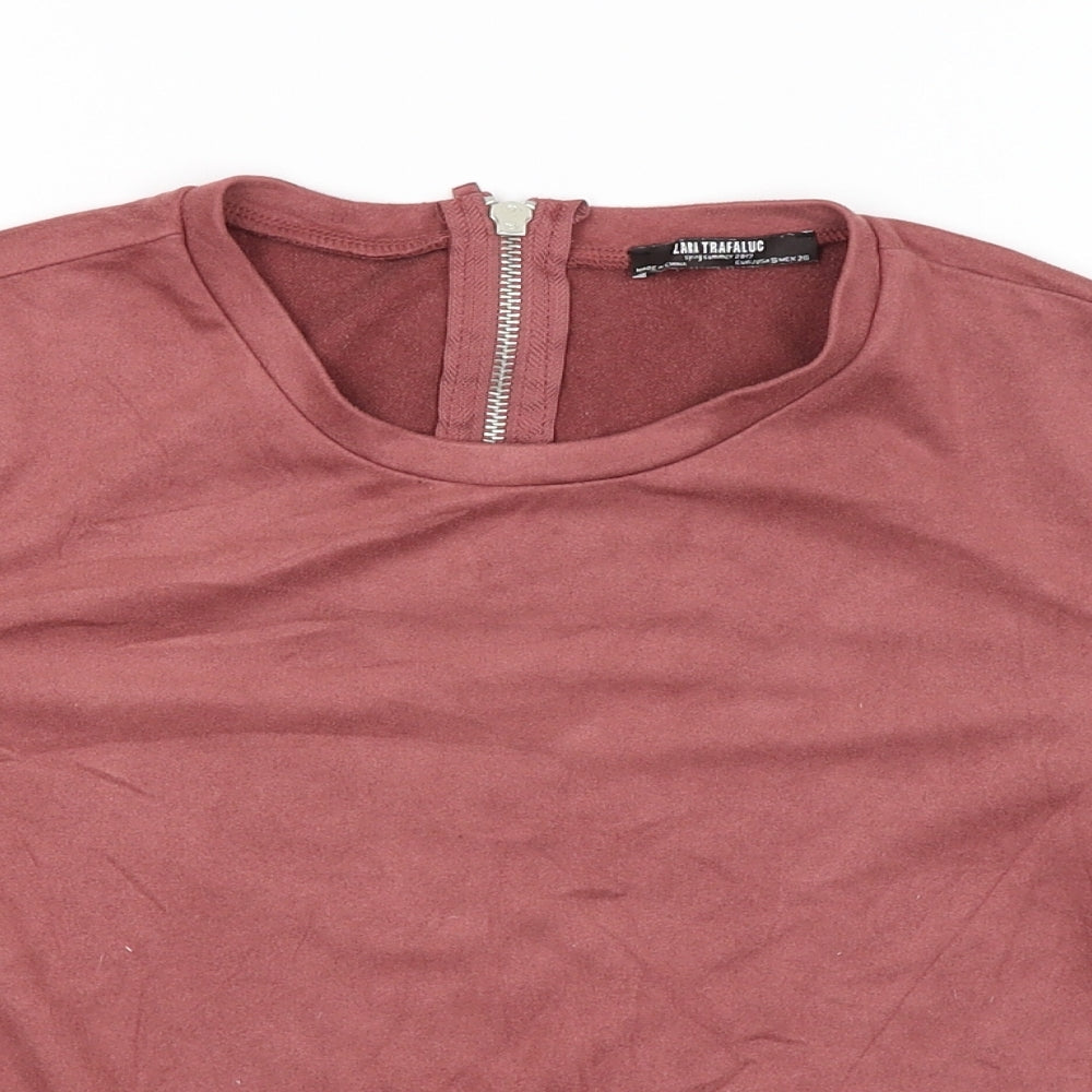 Womens UK Size S Zara Trafaluc Red Pullover Jumper