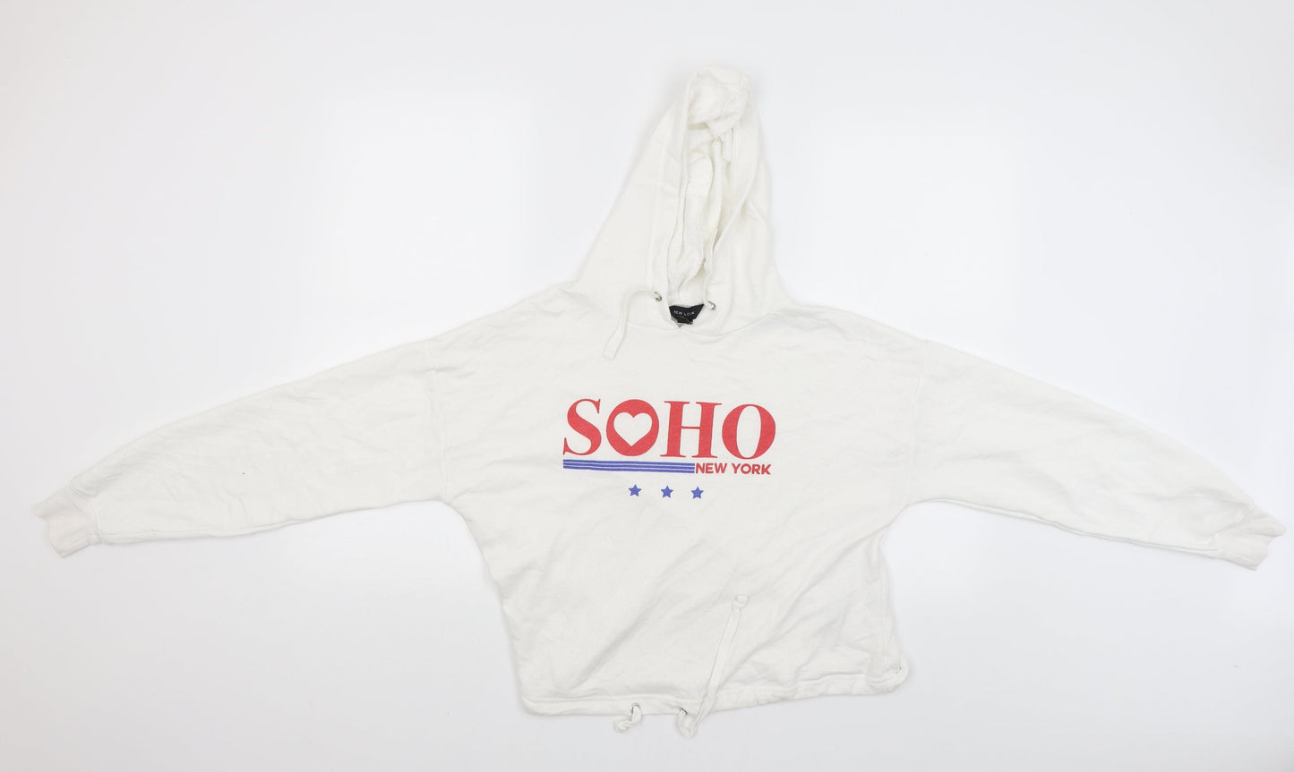 New Look Womens White   Pullover Hoodie Size 8