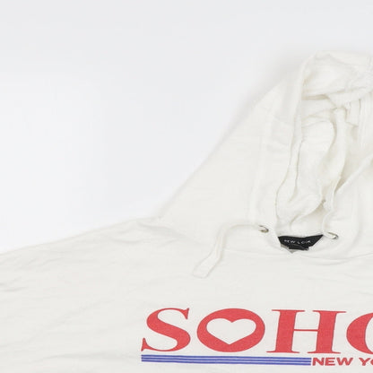 New Look Womens White   Pullover Hoodie Size 8