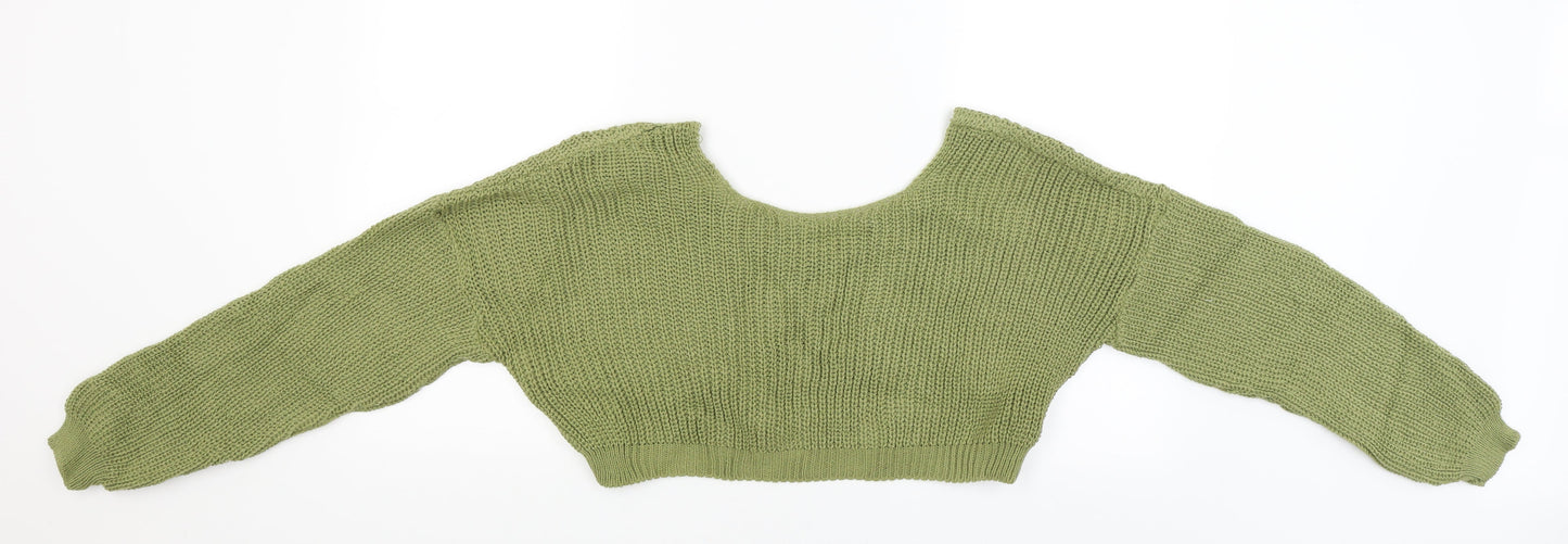 Boohoo Womens Green   Pullover Jumper Size M