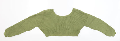 Boohoo Womens Green   Pullover Jumper Size M