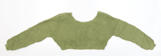 Boohoo Womens Green   Pullover Jumper Size M