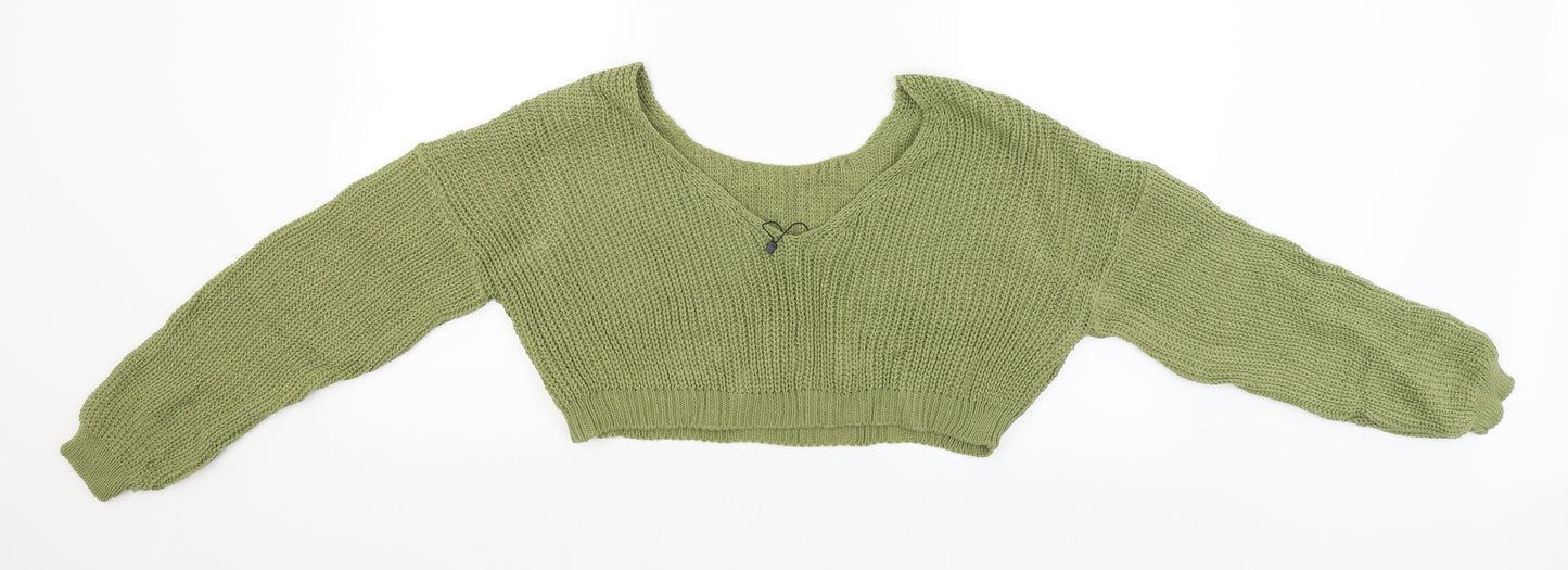 Boohoo Womens Green   Pullover Jumper Size M
