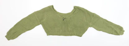 Boohoo Womens Green   Pullover Jumper Size M
