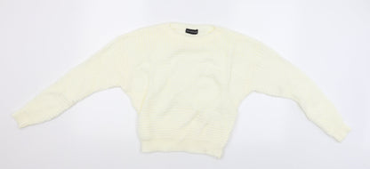 Womens UK Size M PRETTYLITTLETHING White Pullover Jumper