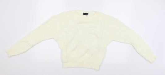 Womens UK Size M PRETTYLITTLETHING White Pullover Jumper