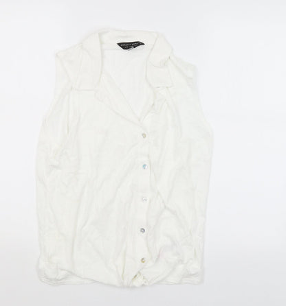 Dorothy Perkins Womens White   Basic Button-Up Size 10