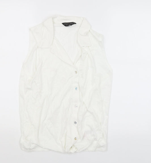 Dorothy Perkins Womens White   Basic Button-Up Size 10