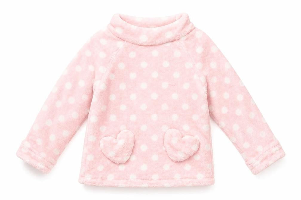 Tu Girls Pink Polka Dot  Top Pyjama Top Size 5 Years