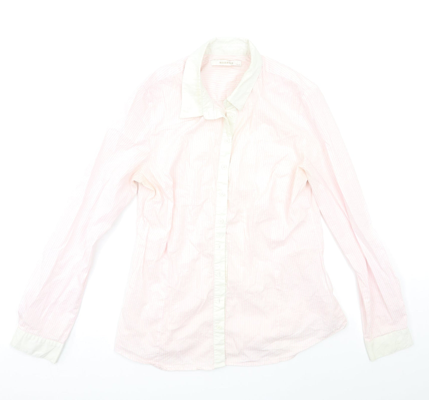 Womens UK Size 12 RESERVED Pink Basic Button-Up