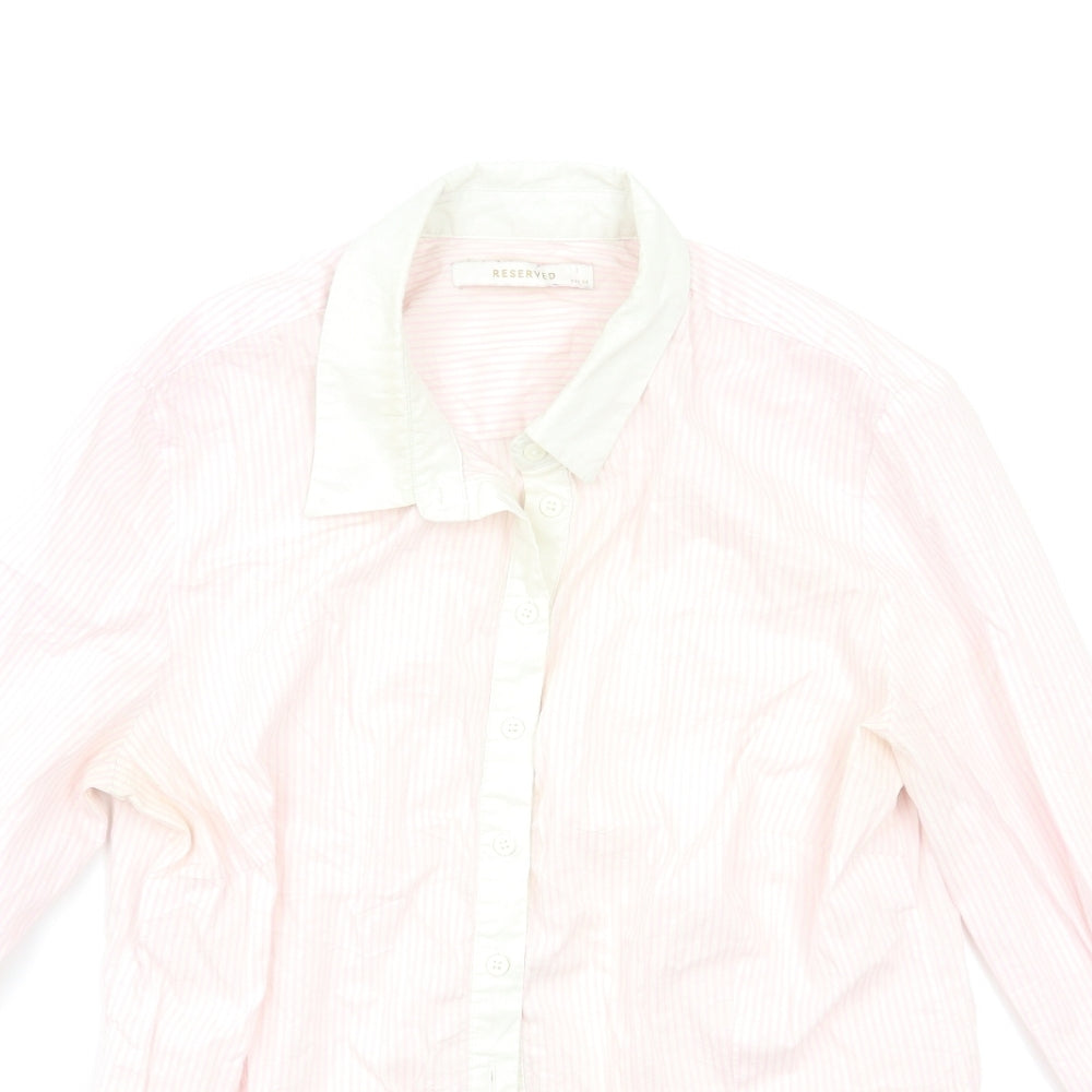 Womens UK Size 12 RESERVED Pink Basic Button-Up
