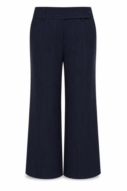 Marks & Spencer Womens Blue Striped  Dress Pants Trousers Size 16 L26 in