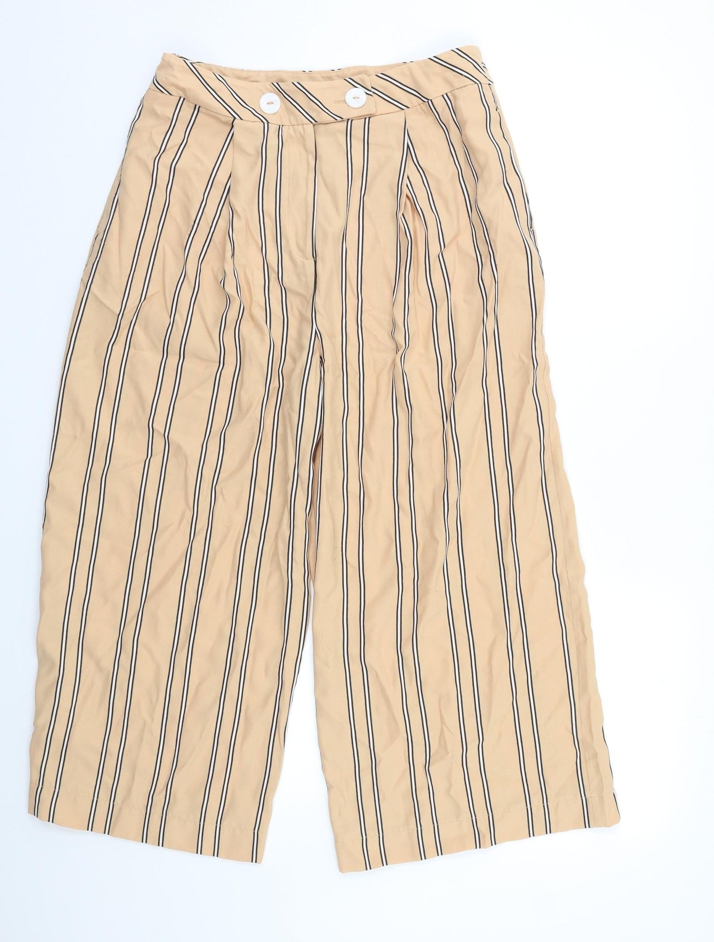 Prew Womens Multicoloured Striped  Cropped Trousers Size 12 L21 in