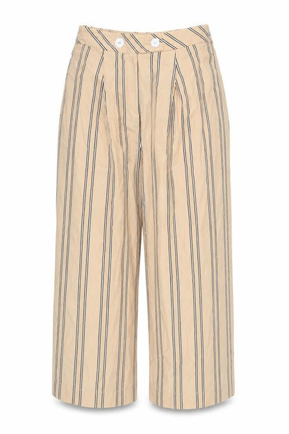 Prew Womens Multicoloured Striped  Cropped Trousers Size 12 L21 in