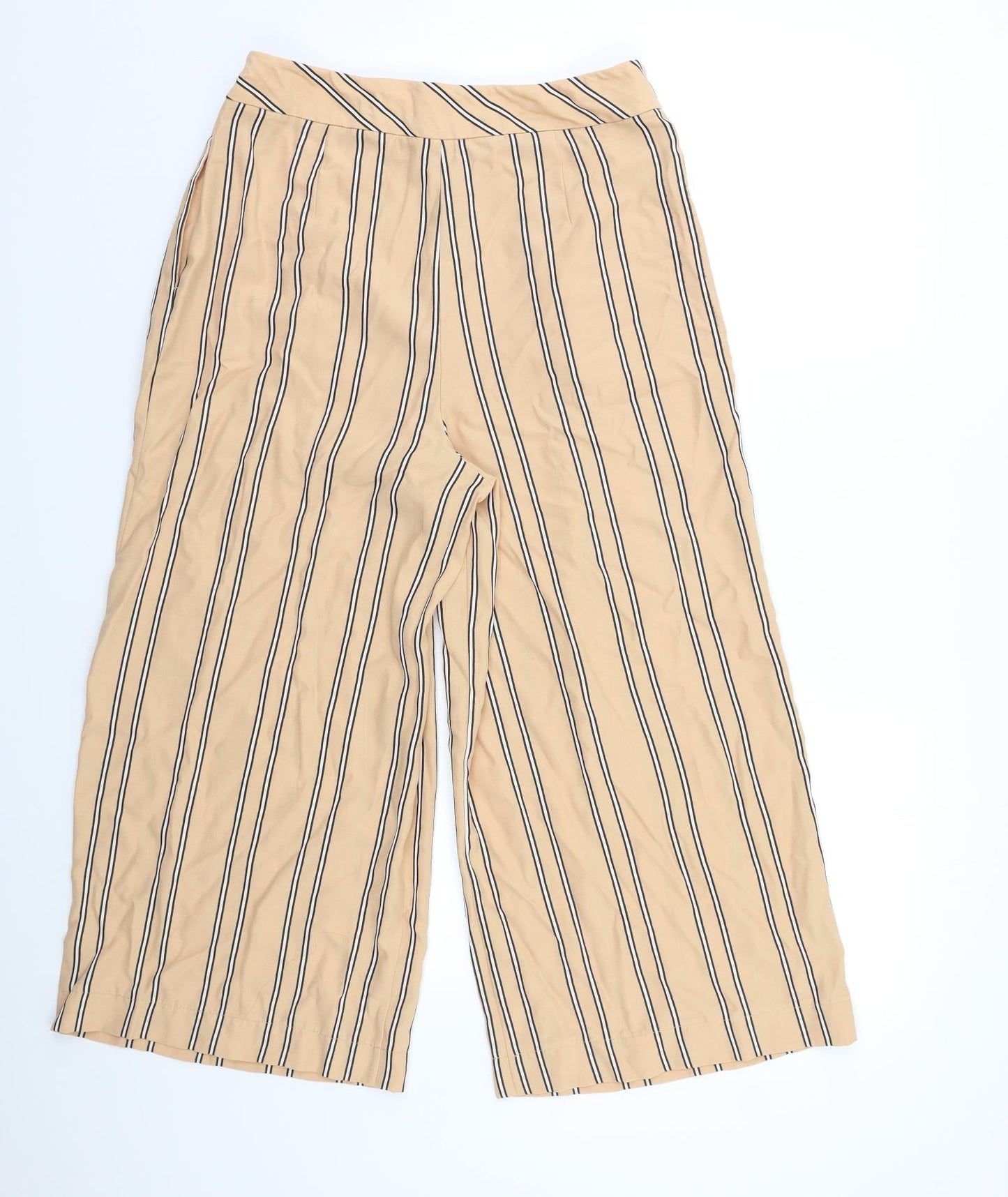 Prew Womens Multicoloured Striped  Cropped Trousers Size 12 L21 in