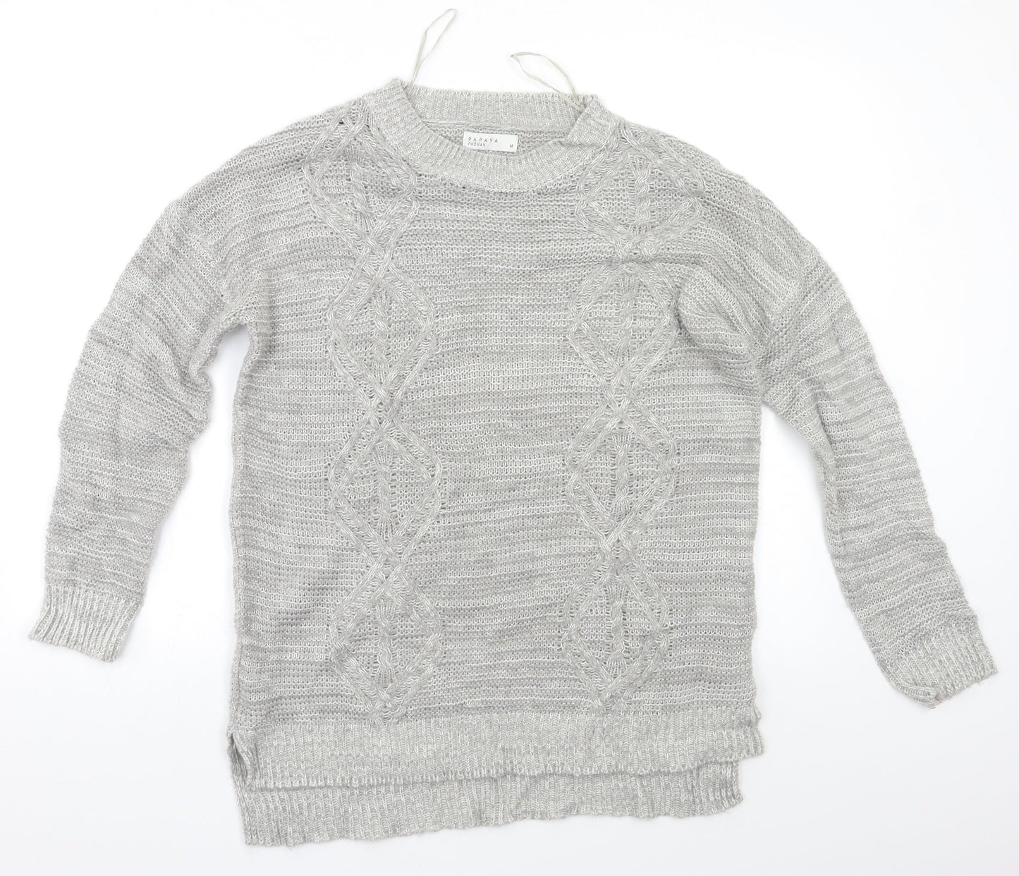Womens UK Size M Papaya Grey Pullover Jumper