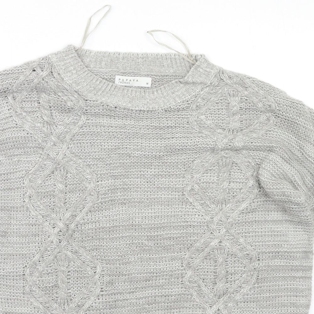 Womens UK Size M Papaya Grey Pullover Jumper